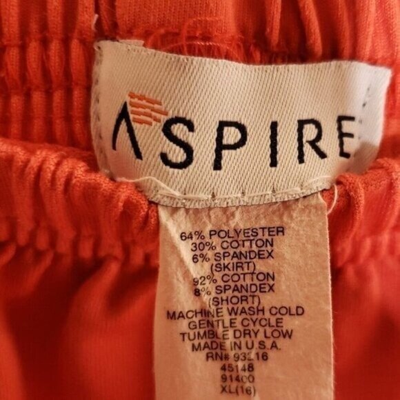 Aspire Girls Orange Athletic Skirt 16 - Picture 6 of 6
